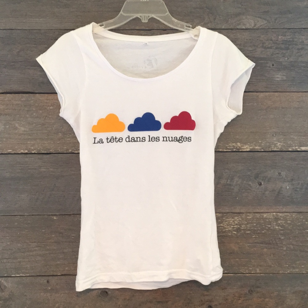 White “Head in the clouds” T Shirt